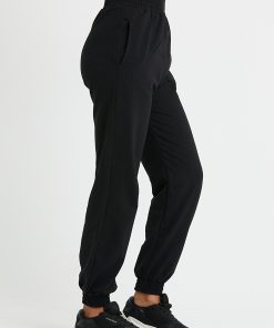Pantaloni dama trening negri cu elastic lat