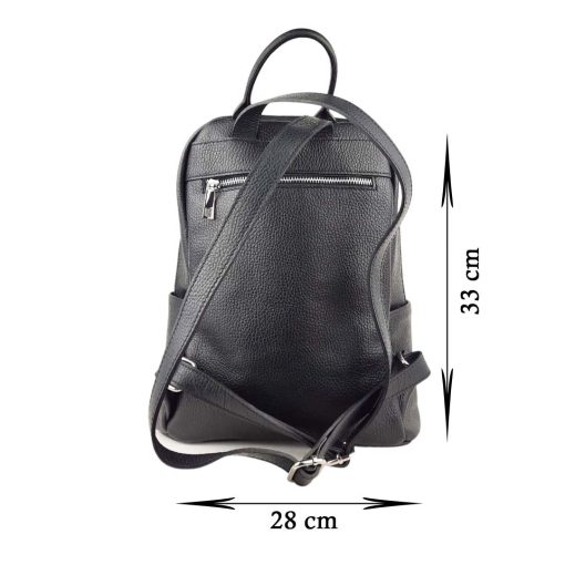 Rucsac piele naturala negru Valentina