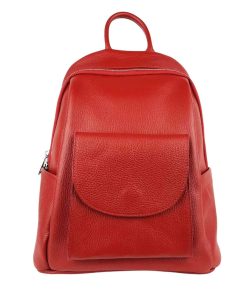 Rucsac piele naturala rosu Alice