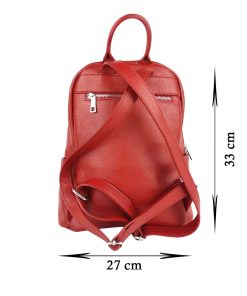 Rucsac piele naturala rosu Alice