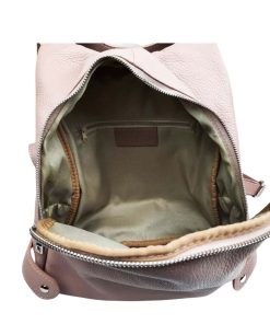 Rucsac piele naturala roz Claire