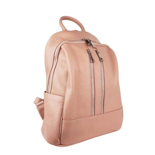 Rucsac piele naturala roz Valentina