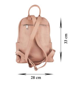 Rucsac piele naturala roz Valentina