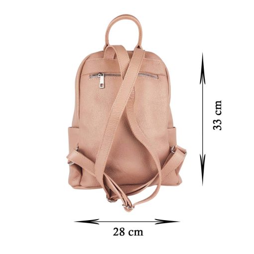 Rucsac piele naturala roz Valentina