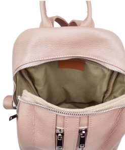 Rucsac piele naturala roz Valentina