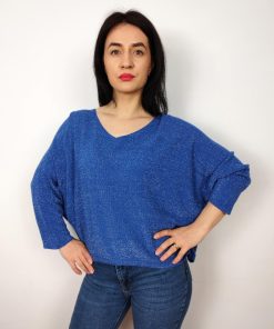 Bluza dama casual blu oversize Marie