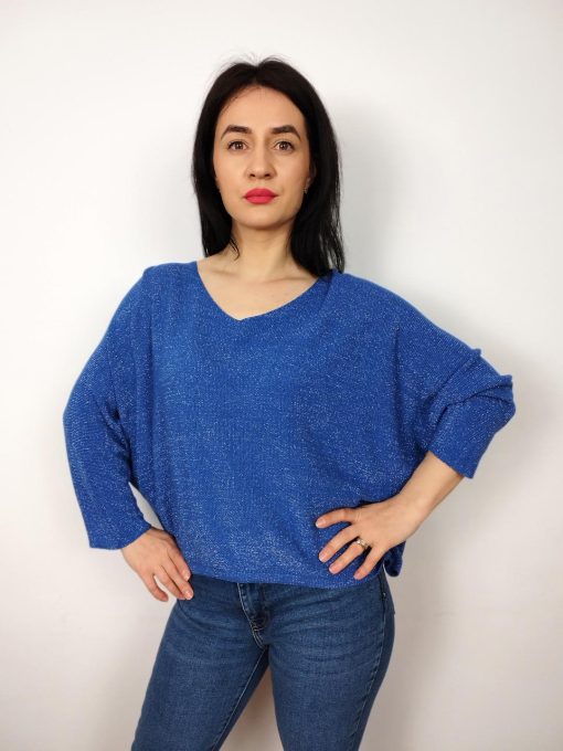 Bluza dama casual blu oversize Marie