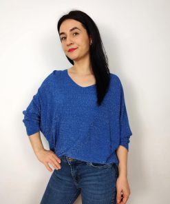 Bluza dama casual blu oversize Marie