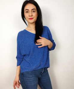 Bluza dama casual blu oversize Marie