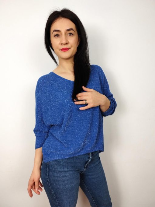 Bluza dama casual blu oversize Marie