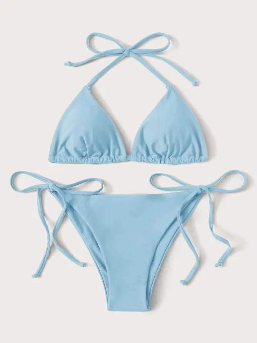 Costum de baie blue doua piese sutien triunghi Ada