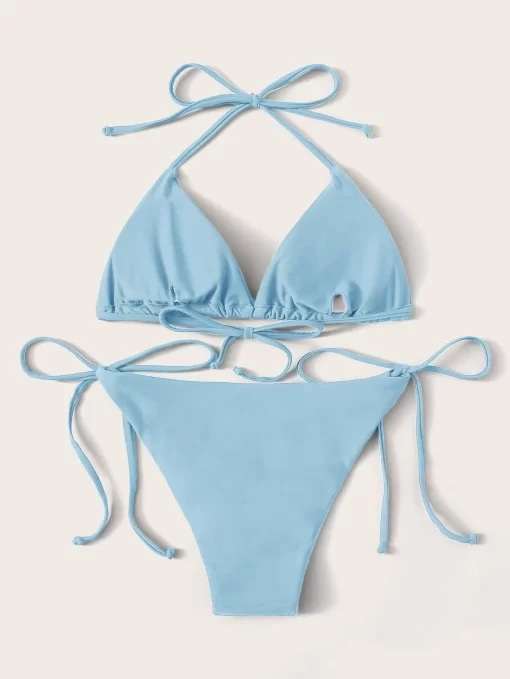 Costum de baie blue doua piese sutien triunghi Ada