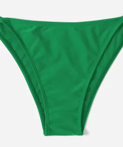 Costum de baie verde doua piese sutie triunghi Ada