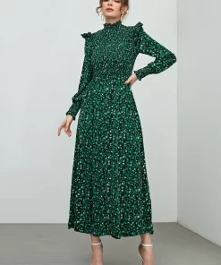 Rochie casual verde imprimeu leopard Tamara