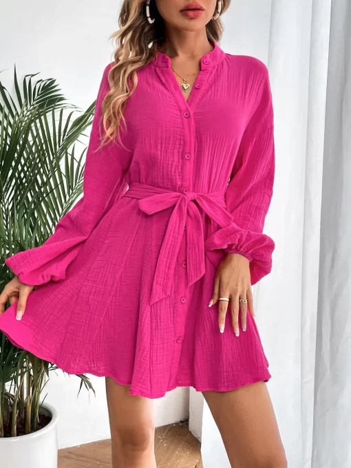 Rochie dama fucsia cu cordon Shyla