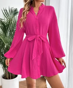 Rochie dama fucsia cu cordon Shyla