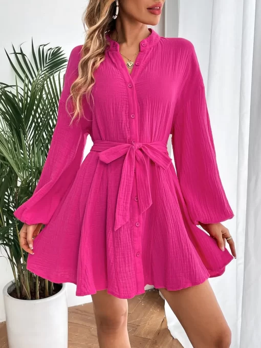 Rochie dama fucsia cu cordon Shyla