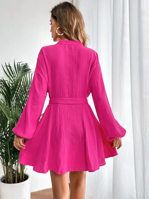 Rochie dama fucsia cu cordon Shyla