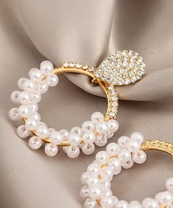 Cercei dama cu perle artificiale strasuri Amina