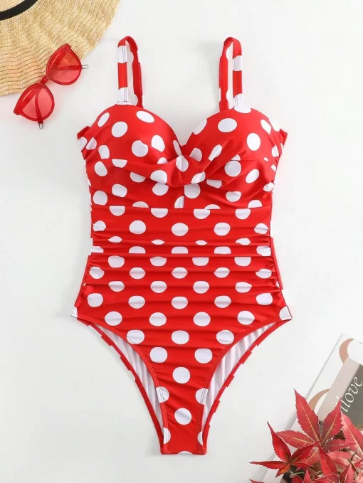 Costum de baie intreg push up buline Cassidy rosu