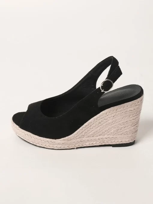 Sandale dama piele eco intoarsa Julianna negre