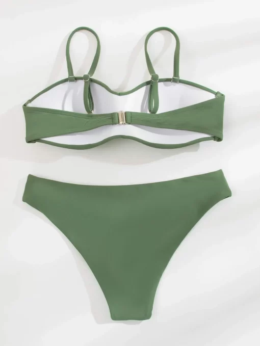 Costum de baie doua piese verde army Journi