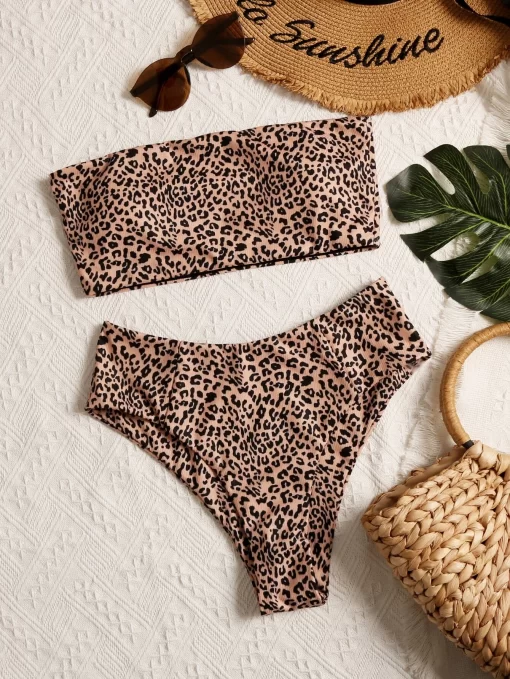 Costum de baie cu bustiera animal print Lara