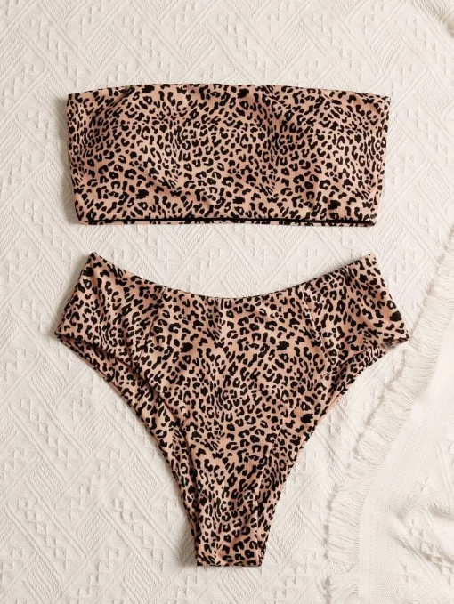 Costum de baie cu bustiera animal print Lara