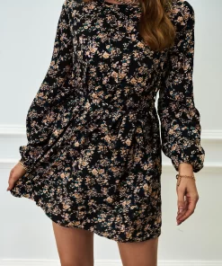 Rochie cu imprimeu floral si curea Ivy