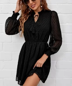 Rochie neagra eleganta cu puncte Neriah