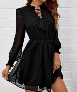 Rochie neagra eleganta cu puncte Neriah