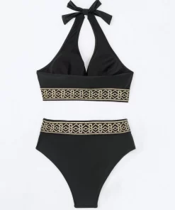 Costum de baie doua piese negru Cynthia