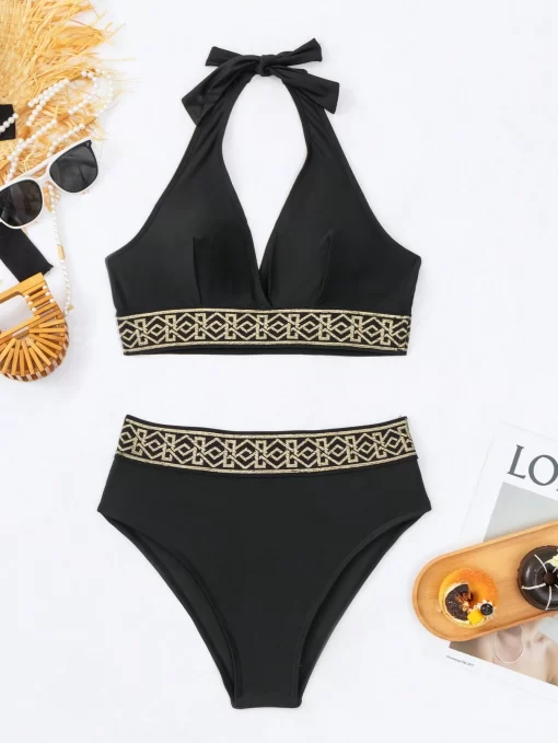 Costum de baie doua piese negru Cynthia