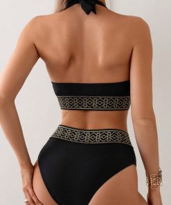 Costum de baie doua piese negru Cynthia