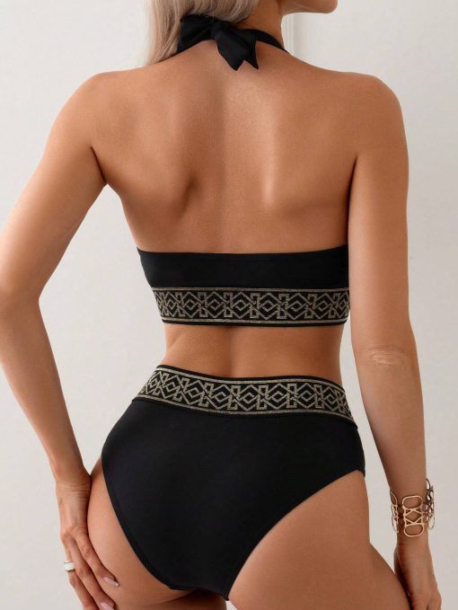 Costum de baie doua piese negru Cynthia