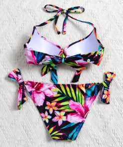 Costum de baie multicolor doua piese Calla