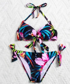 Costum de baie multicolor doua piese Calla