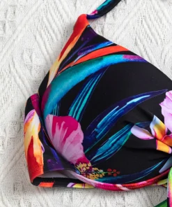 Costum de baie multicolor doua piese Calla